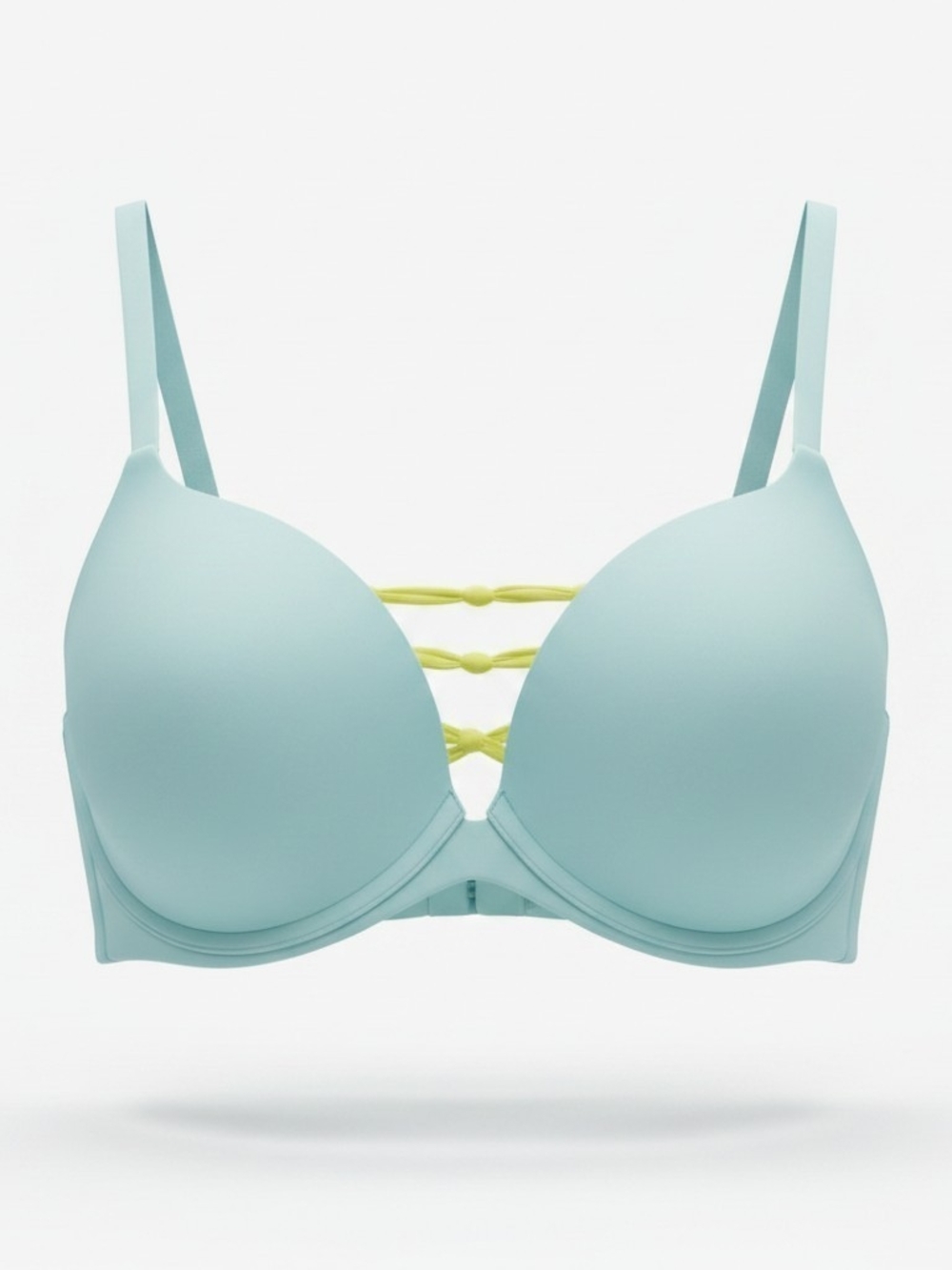 Victoria's Secret Light Aqua Push-Up Bra with Lime Ladder Detail